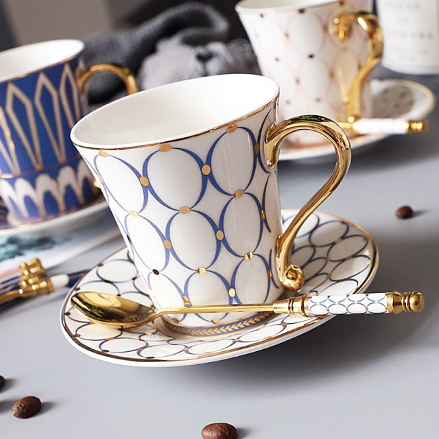 Porcelain British Coffee Cup And Saucer Luxury Royal Bone China Tazas Porcelain British Coffee Cup And Saucer Luxury Royal Bone China Tazas De Ceramica Creativas Porcelain Espresso Cup Luxury HH50BD healthandwealthshoppe