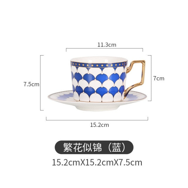 250ml Moroccan Ceramic Coffee Cup And Saucer Luxury Gilded European 250ml Moroccan Ceramic Coffee Cup And Saucer Luxury Gilded European Cup Set Home Afternoon Cappuccino Scented Tea healthandwealthshoppe
