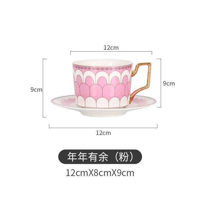 250ml Moroccan Ceramic Coffee Cup And Saucer Luxury Gilded European 250ml Moroccan Ceramic Coffee Cup And Saucer Luxury Gilded European Cup Set Home Afternoon Cappuccino Scented Tea healthandwealthshoppe