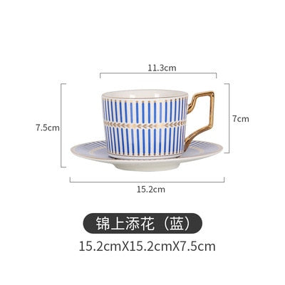 250ml Moroccan Ceramic Coffee Cup And Saucer Luxury Gilded European 250ml Moroccan Ceramic Coffee Cup And Saucer Luxury Gilded European Cup Set Home Afternoon Cappuccino Scented Tea healthandwealthshoppe