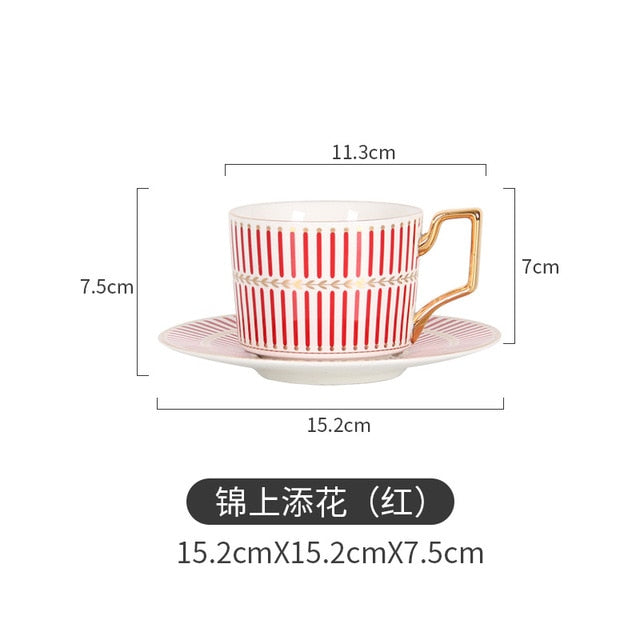 250ml Moroccan Ceramic Coffee Cup And Saucer Luxury Gilded European 250ml Moroccan Ceramic Coffee Cup And Saucer Luxury Gilded European Cup Set Home Afternoon Cappuccino Scented Tea healthandwealthshoppe