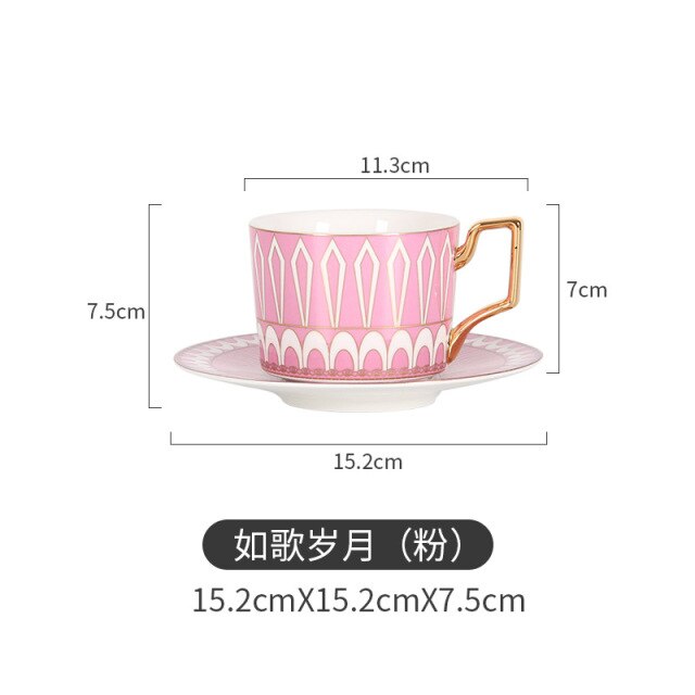 250ml Moroccan Ceramic Coffee Cup And Saucer Luxury Gilded European 250ml Moroccan Ceramic Coffee Cup And Saucer Luxury Gilded European Cup Set Home Afternoon Cappuccino Scented Tea healthandwealthshoppe