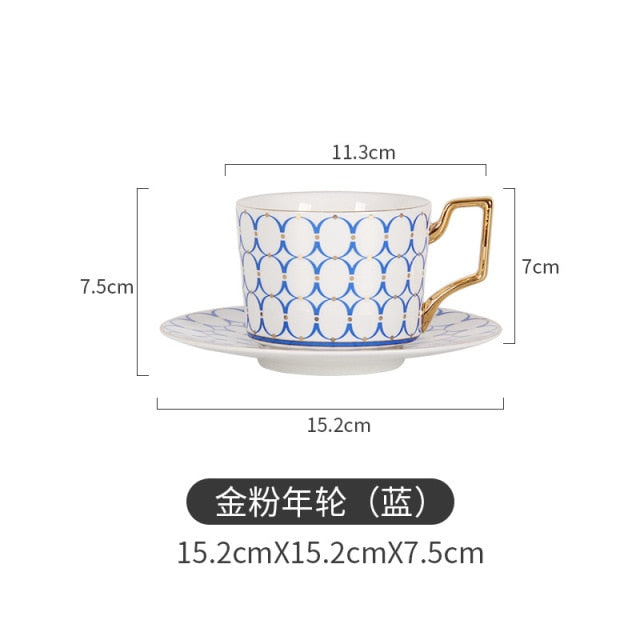 250ml Moroccan Ceramic Coffee Cup And Saucer Luxury Gilded European 250ml Moroccan Ceramic Coffee Cup And Saucer Luxury Gilded European Cup Set Home Afternoon Cappuccino Scented Tea healthandwealthshoppe