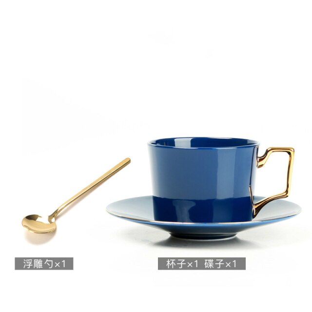 Coffee Cup Saucers Suit European Light Luxurious Northern Europe Style Coffee Cup Saucers Suit European Light Luxurious Northern Europe Style Concise Bone China English-style Afternoon Teacup Ceramic healthandwealthshoppe
