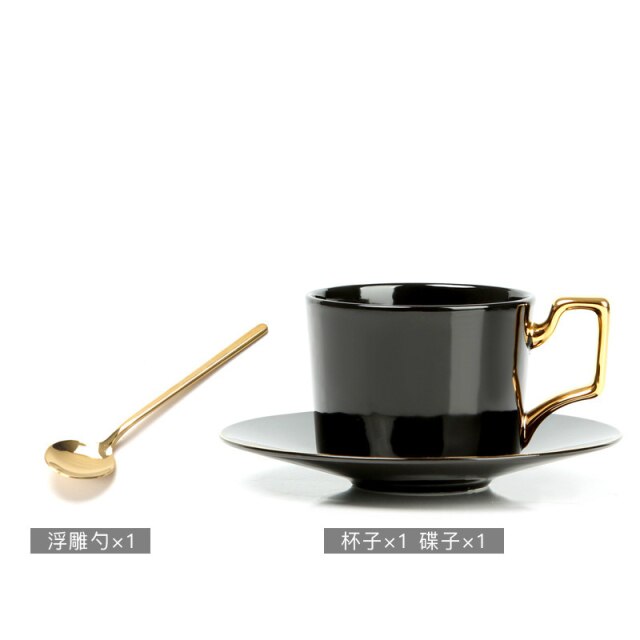 Coffee Cup Saucers Suit European Light Luxurious Northern Europe Style Coffee Cup Saucers Suit European Light Luxurious Northern Europe Style Concise Bone China English-style Afternoon Teacup Ceramic healthandwealthshoppe