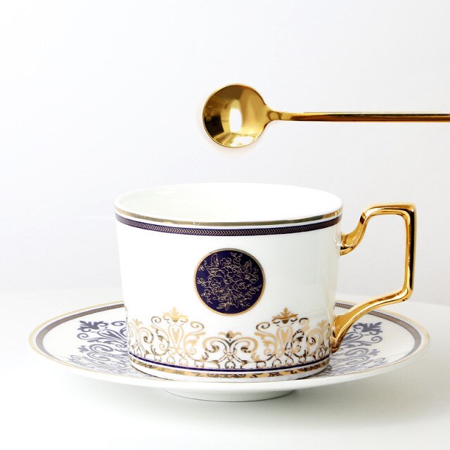 Coffee Cup Saucers Suit European Light Luxurious Northern Europe Style Coffee Cup Saucers Suit European Light Luxurious Northern Europe Style Concise Bone China English-style Afternoon Teacup Ceramic healthandwealthshoppe