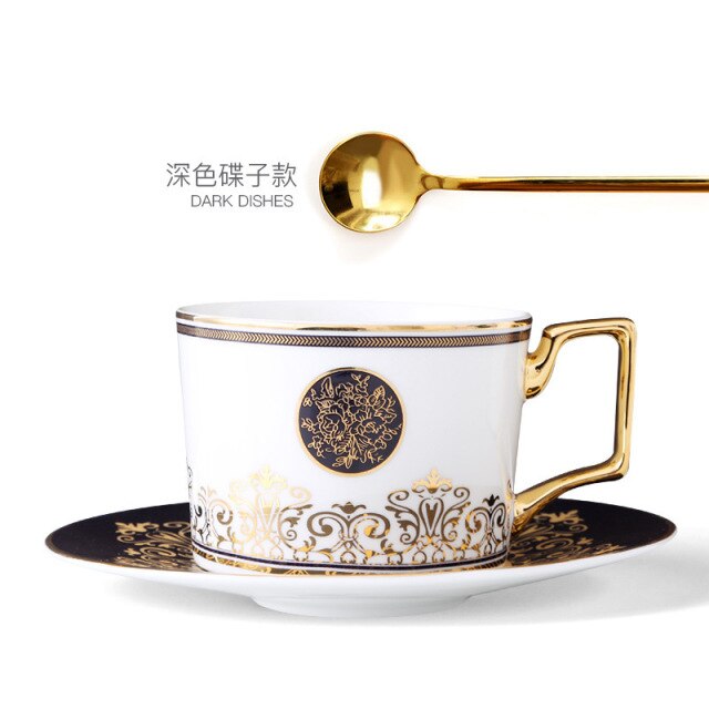 Coffee Cup Saucers Suit European Light Luxurious Northern Europe Style Coffee Cup Saucers Suit European Light Luxurious Northern Europe Style Concise Bone China English-style Afternoon Teacup Ceramic healthandwealthshoppe
