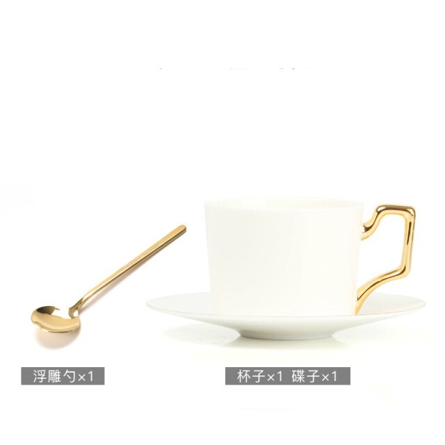 Coffee Cup Saucers Suit European Light Luxurious Northern Europe Style Coffee Cup Saucers Suit European Light Luxurious Northern Europe Style Concise Bone China English-style Afternoon Teacup Ceramic healthandwealthshoppe