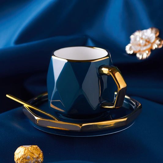European Entry Lux Ceramic Household Exquisite Coffee Cup Creative European Entry Lux Ceramic Household Exquisite Coffee Cup Creative Personalized Trend Mug Phnom Penh Afternoon Tea Cup healthandwealthshoppe