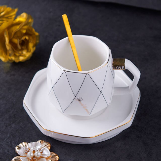 European Entry Lux Ceramic Household Exquisite Coffee Cup Creative European Entry Lux Ceramic Household Exquisite Coffee Cup Creative Personalized Trend Mug Phnom Penh Afternoon Tea Cup healthandwealthshoppe