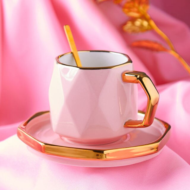 European Entry Lux Ceramic Household Exquisite Coffee Cup Creative European Entry Lux Ceramic Household Exquisite Coffee Cup Creative Personalized Trend Mug Phnom Penh Afternoon Tea Cup healthandwealthshoppe